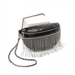 Crossbody bag with strass tassel